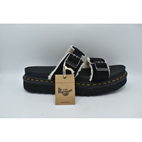 Dr Martens Mens Size 14 Myles‎ Black Suede Buckle Slide Sandals Shoes main image 10